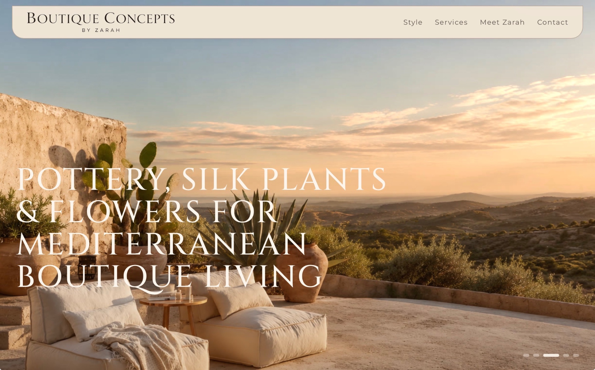 Website van Boutique Concepts, botanisch specialist